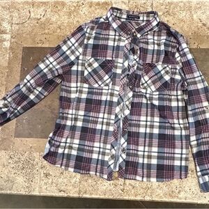 Staccato size large plaid button up shirt